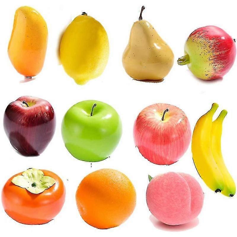 11pcs Artificial Fruits Realistic Fake Fruit Decorative Lifelike Simulation