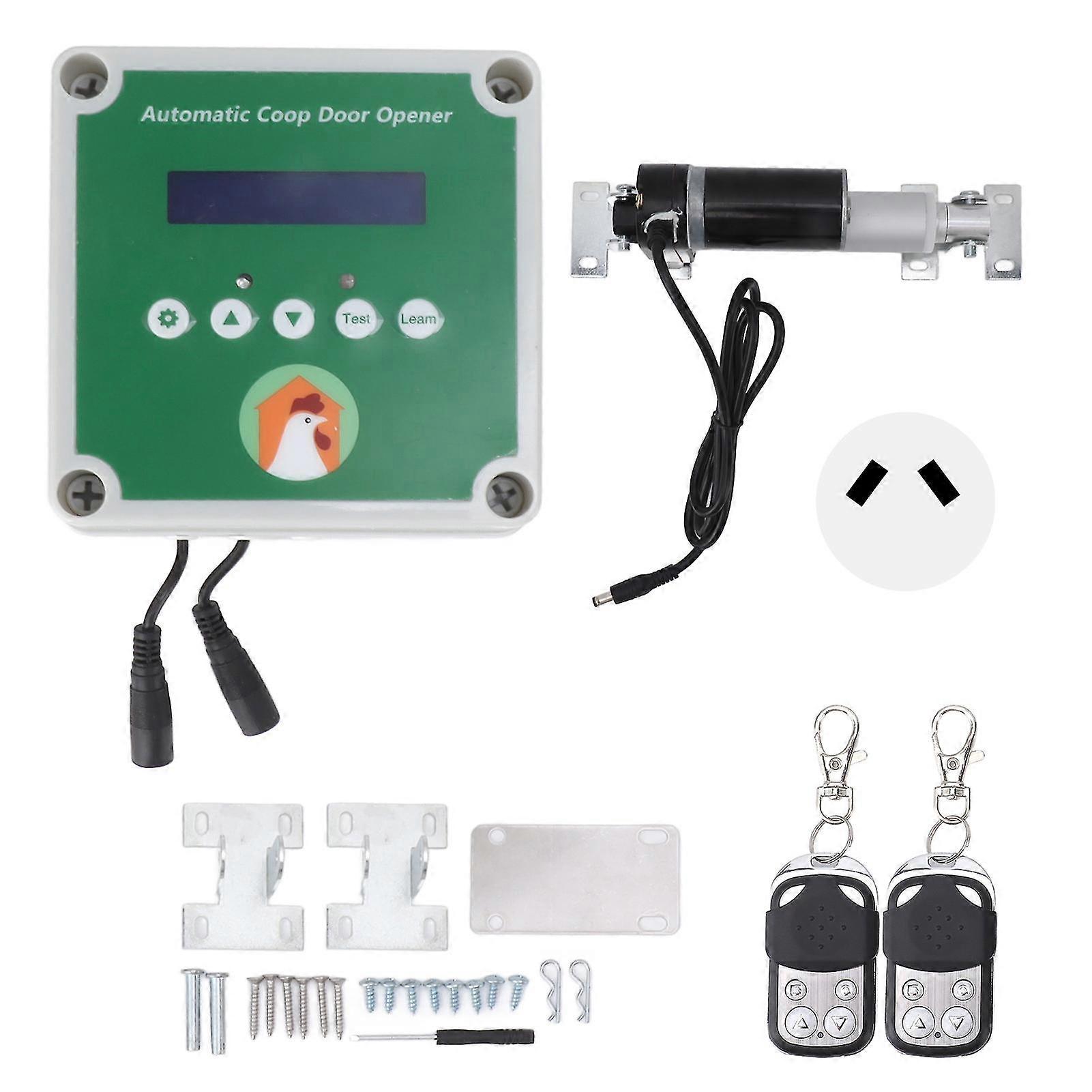 Automatic Chicken Coop Opener Linear Actuators Electric Poultry House Door Motor Kit With Light Sensor Remote Control 100v To 240v Uk Plug