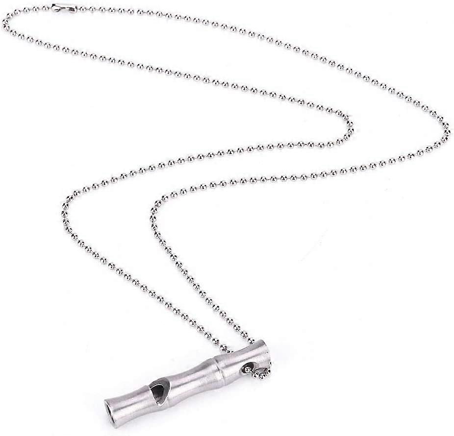 Sifflet d’urgence en acier inoxydable, sifflet de survie d’urgence à décibel élevé Remplacement de l’outil de survie d’urgence Aide à la caméra de randonnée extérieure
