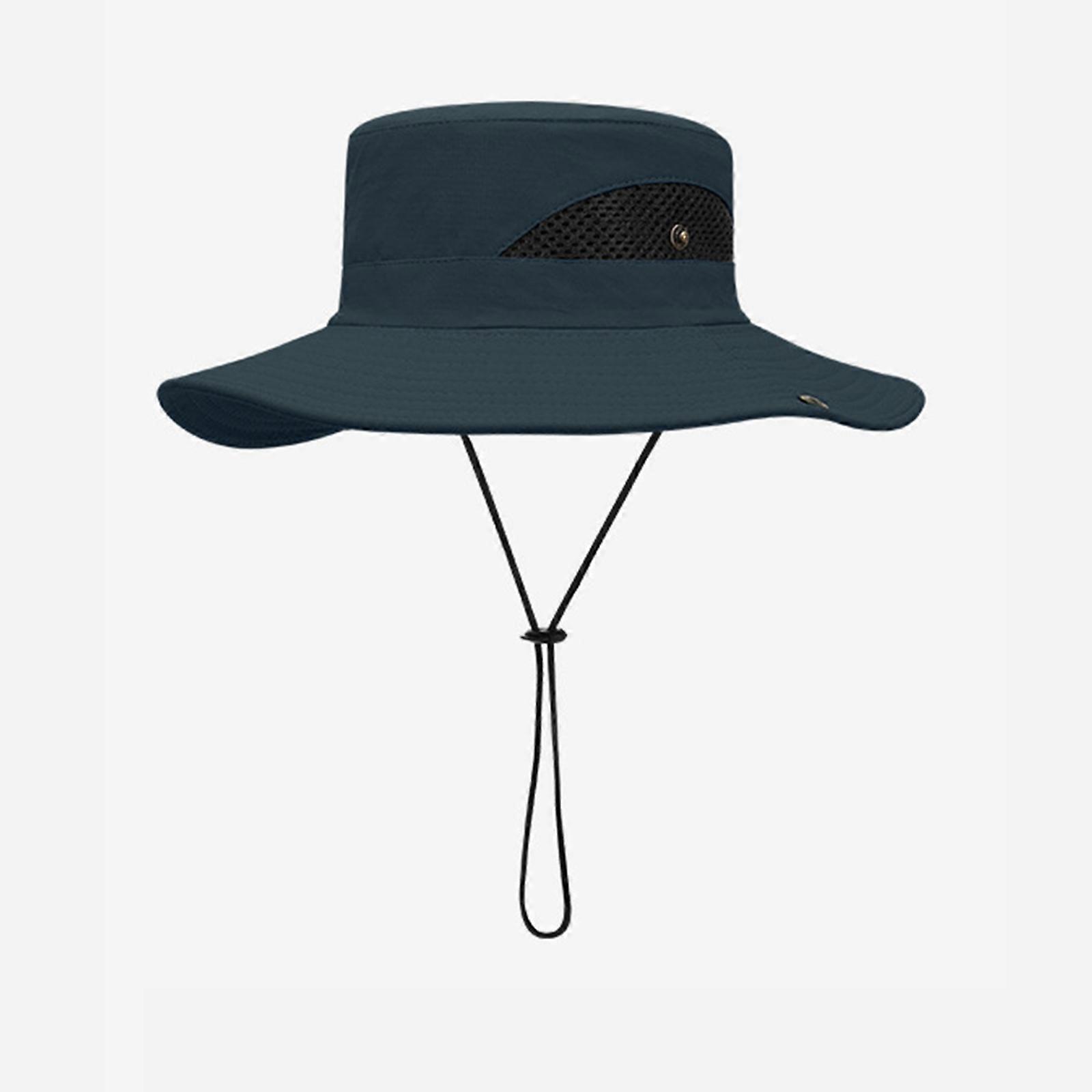 Men's Sun Hat Outdoor UPF50+ Mesh Wide Brim Bucket Safari Cap Foldable Waterproof Boonie Fishing Hats