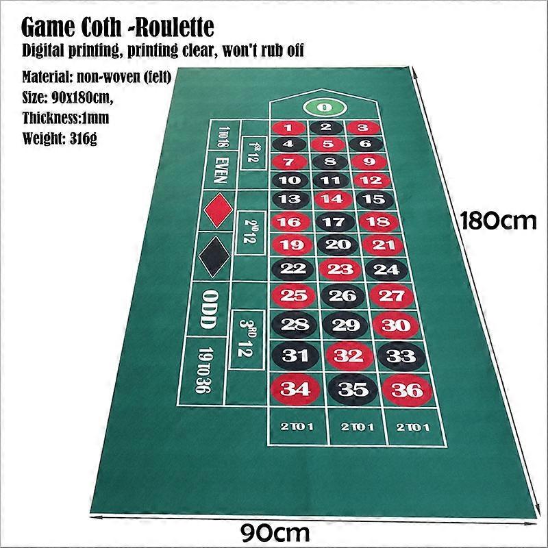 Redkid Tovaglia da tavolo da gioco Texas Hold'em Baccarat Roulette Blackjack Sic Bo Craps Mat 90x180cm Poker Casino Home Desktop Tessuto non tessuto