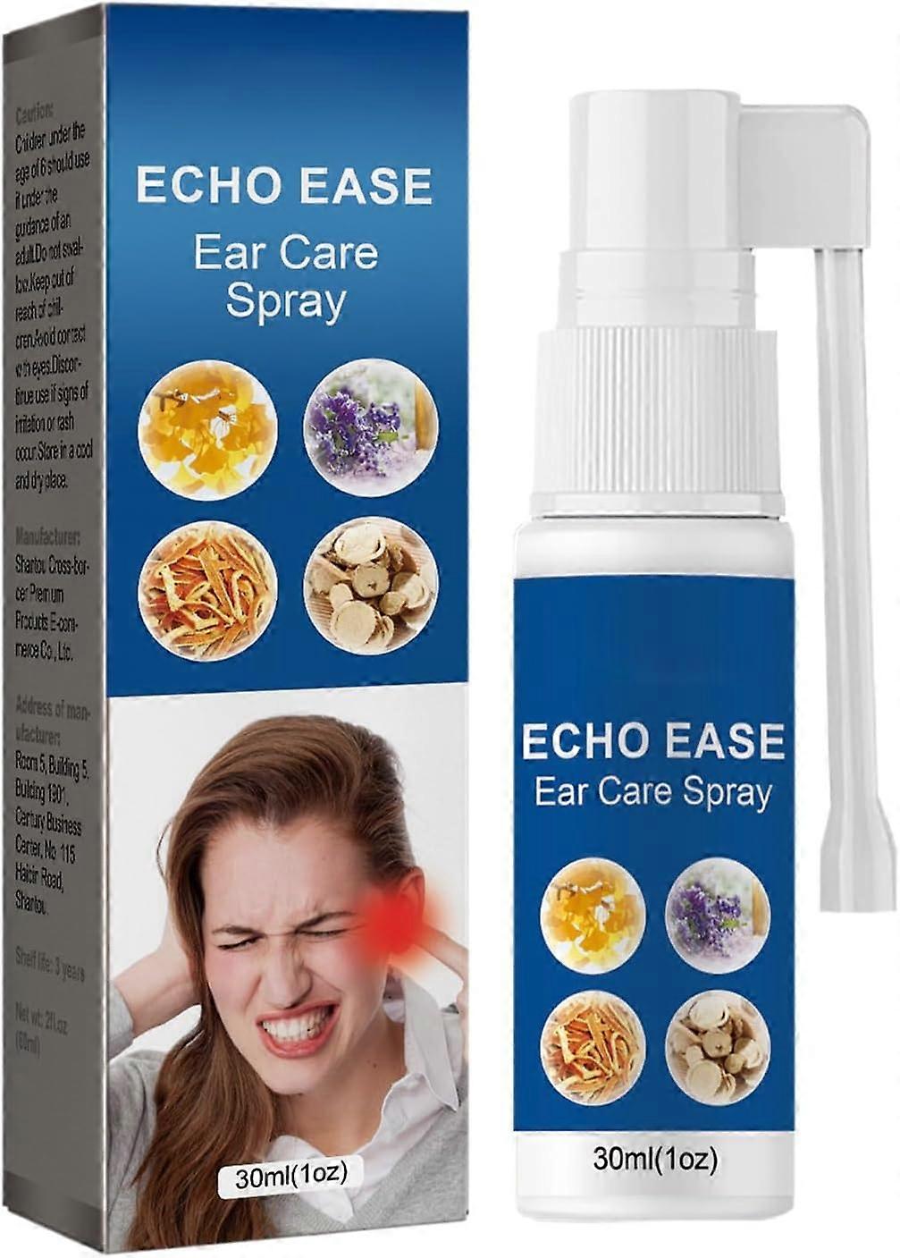 ECHO Ease Ear Care Spray, Εμβοές Relief Spray, Εμβοές Relief για κουδούνισμα αυτιών, βελτιώνει αποτελεσματικά την ακοή και ανακουφίζει το αυτί πίσω και Ear Discomfo