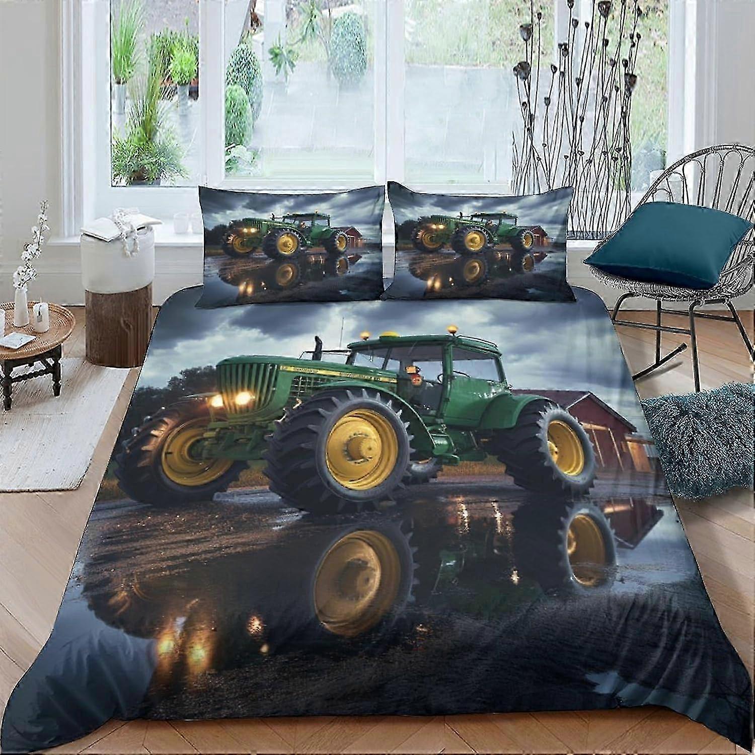 J394 Lençóis Capa de Edredão para Trator Conjuntos 3 PCS Capa de Colcha de Qualidade de Hotel Colchas de Cama com Fronhas com Fecho de Zíper Respirável Elegante Co