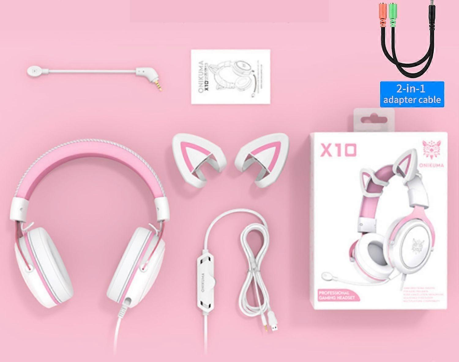 Pink Xbox One Girl Headset Cat Ear Headphones Pink Gaming Headset