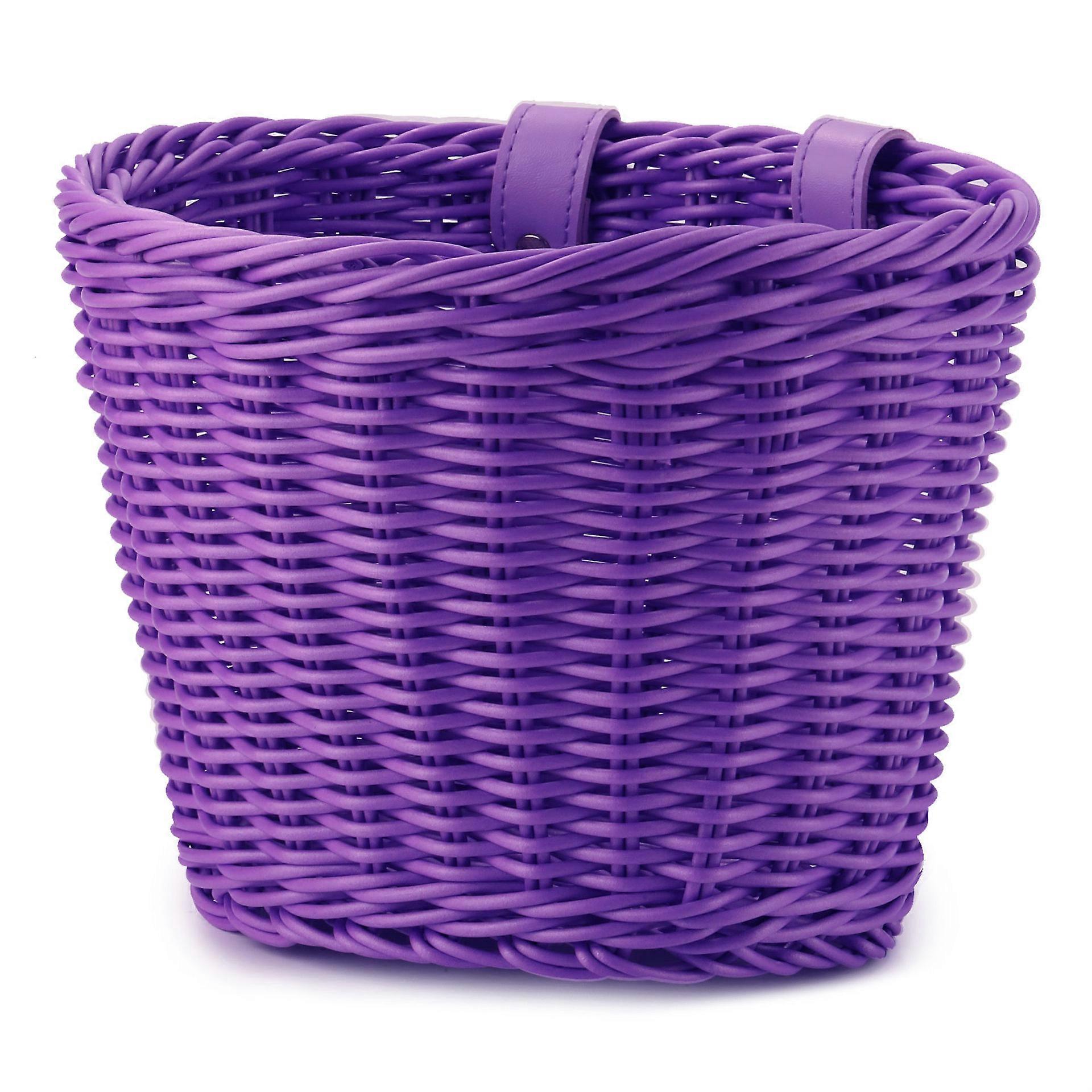 Front Handlebar Bike Basket Adult Bicycle Storage Basket Waterproof with Leather Straps