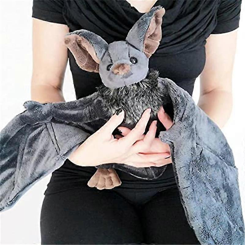 12" Large Bat Plush Toys, Creepy Goth Bat Stuffed Animal Lifelike Bats Plushie Doll Gothic Bat