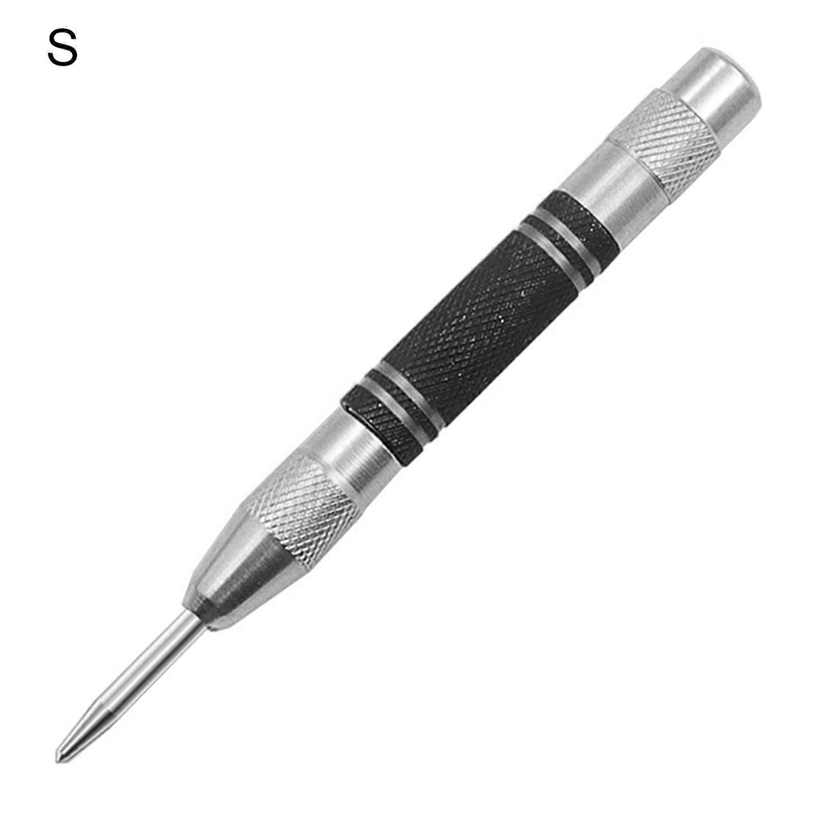 Automatic Center Punch Precise Positioning Multipurpose Stainless Steel Positioning Spring Center Punch for Metal Wood Window Plastic