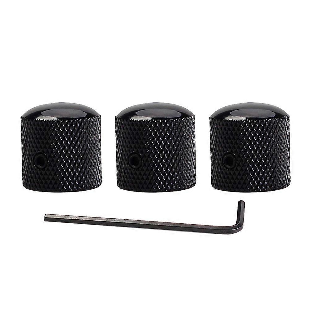 3 Pcs Black Guitar Knobs Guitar Amps Effect Pedal Control Knobs Potentiometer Electric Guitar Control Knob