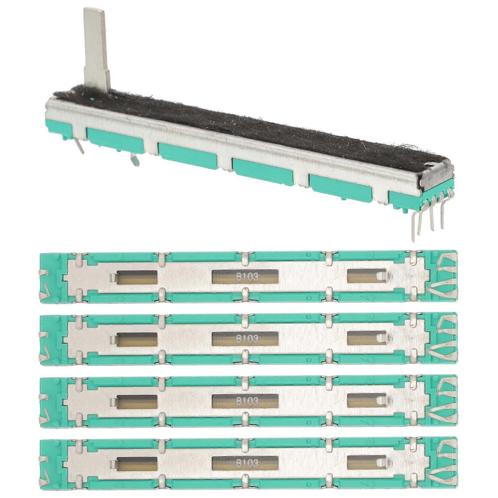 5pcs Sliding Potentiometer Linear Stereo Audio Potentiometer 75mm Potentiometer