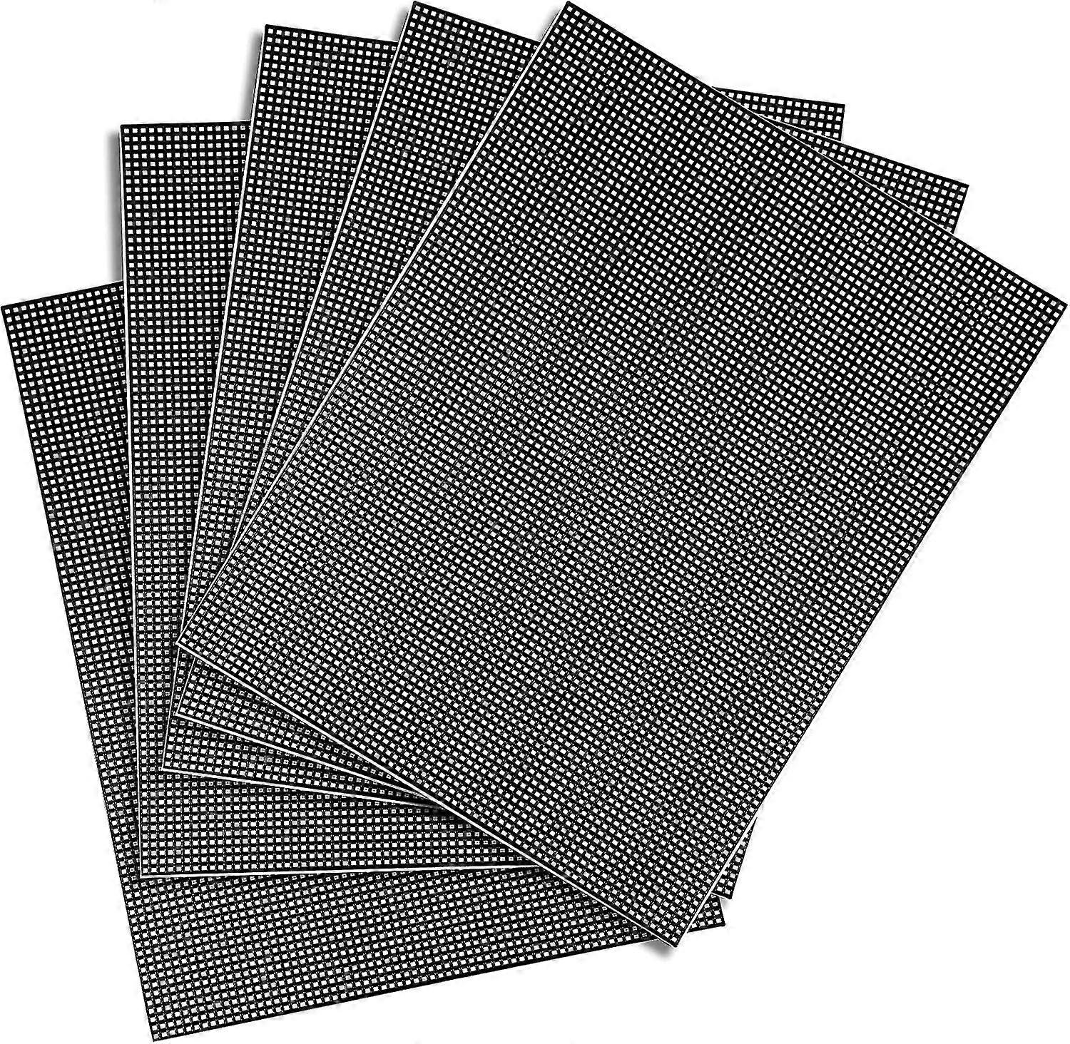 5 Pieces Black Plastic Mesh Canvas Plastic Mesh Sheets For Embroidery Crafting