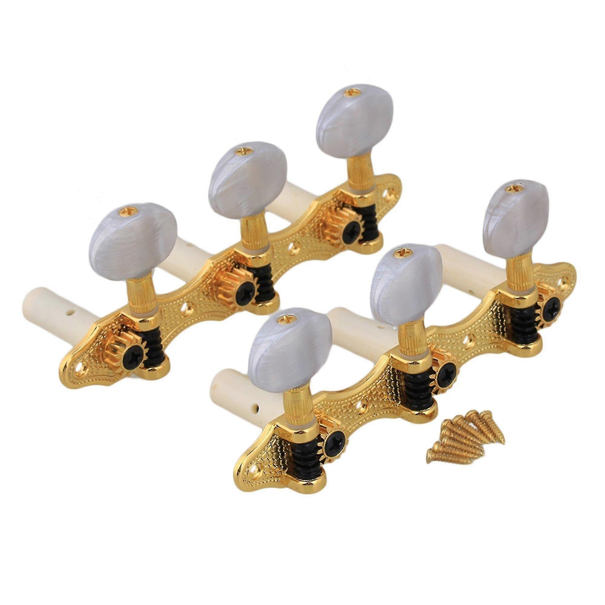 Golden classical guitar tuners machine heads plated pearled pegs