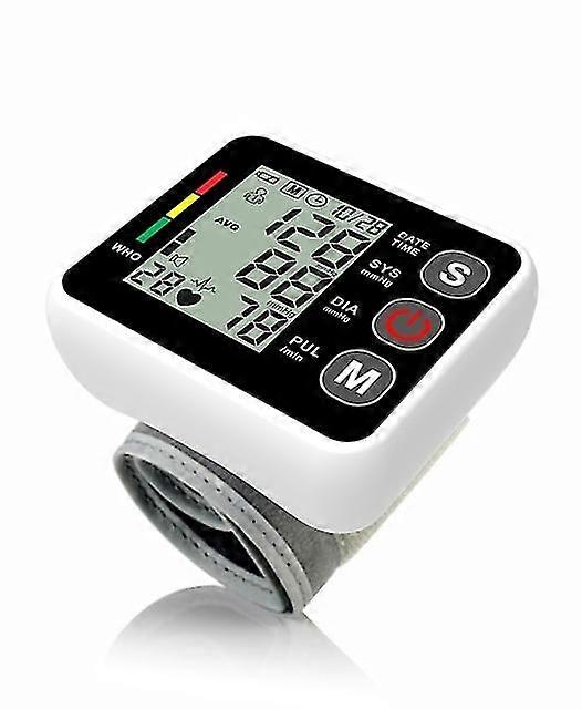 Digital Wrist Blood Pressure Monitor With Cuff Voice Reporting Home Bp Sphygmomanometers With Large Lcd Display