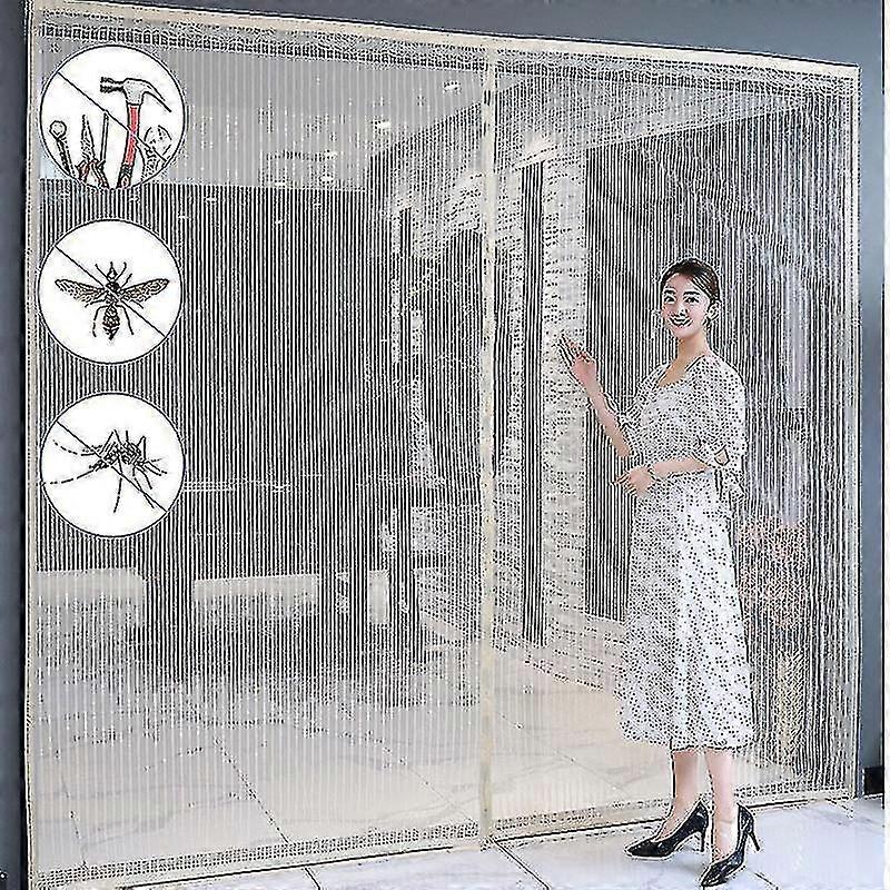 Strong Magnetic Door Curtainanti-mosquito And Insect-proof Automatic Closing Invisible Gauze Large-size Mosquito Nets Compatible