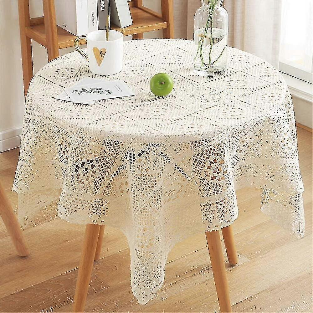 Vintage Square Crochet Lace Tablecloths For Wedding, Home And Party Table