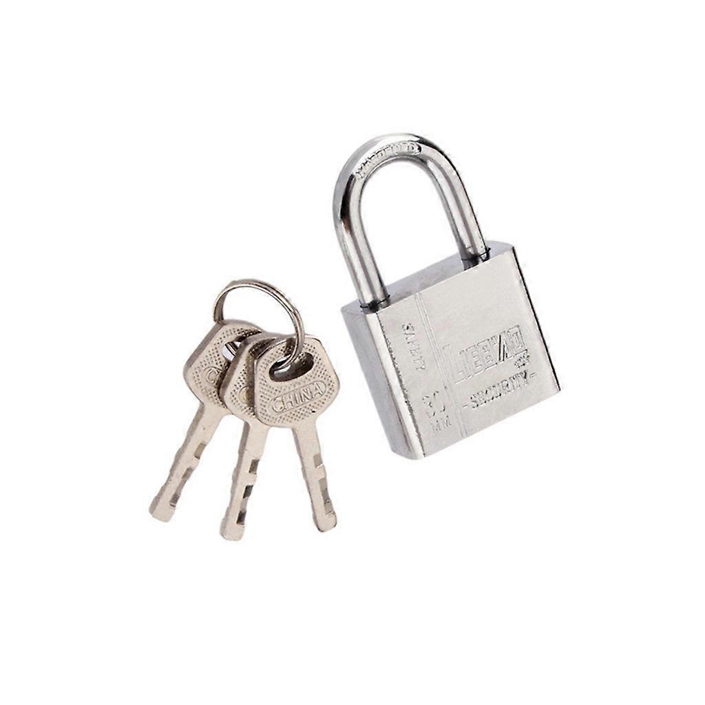 30mm Iron Padlock 3 Keys Heavy Duty Solid Lock Door Gate Box