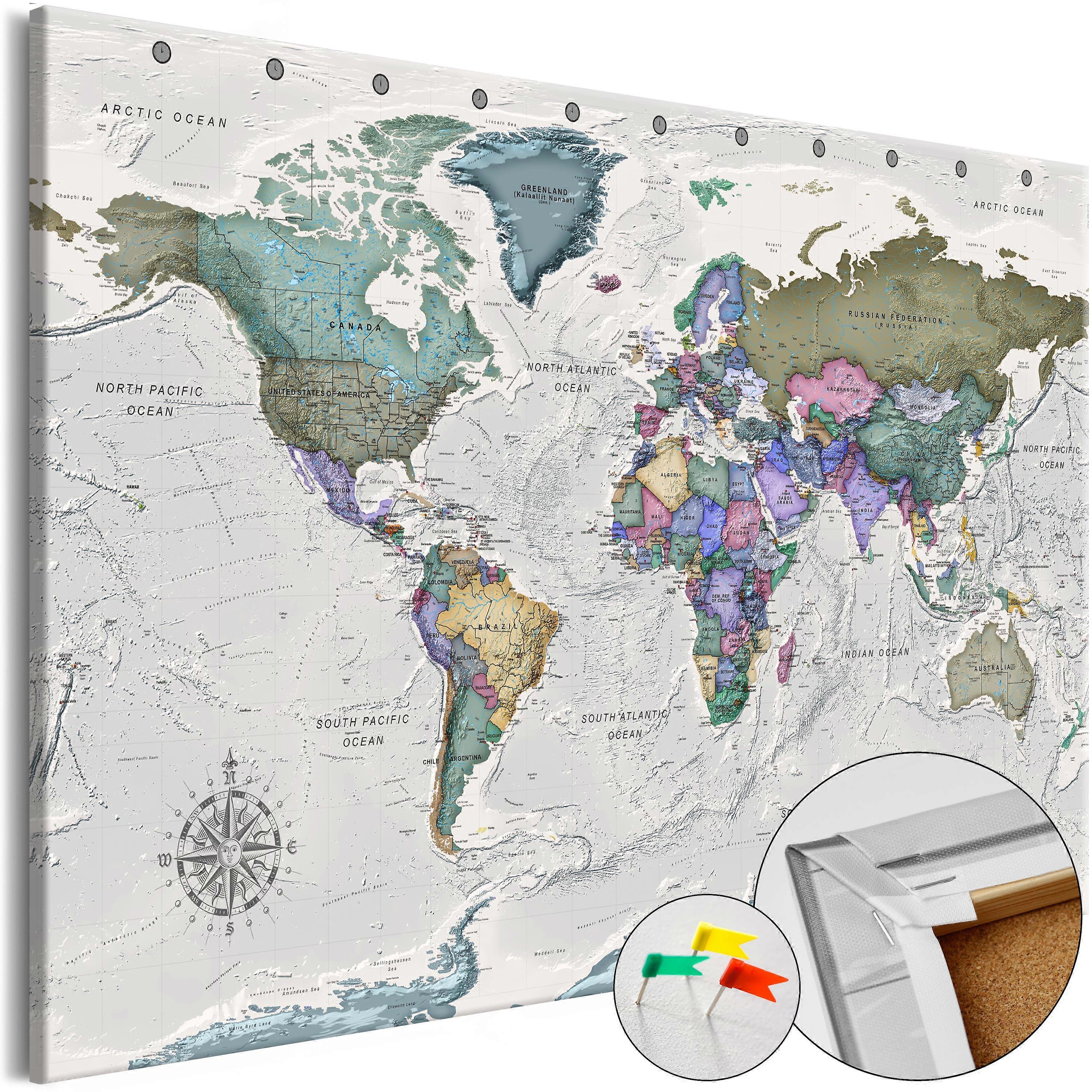Decorative Pinboard - World Destinations (1 Part) Wide