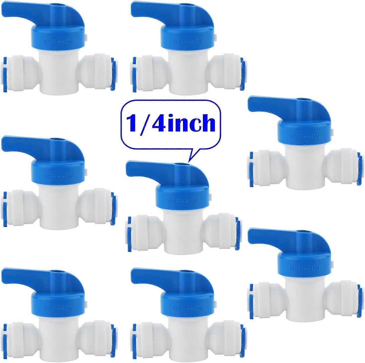 8 Pcs Inline Stop/Valve Isolation Valve for 1/4" Refrigerator Freezer LDPE/Reverse Osmosis Filter System Water Pipe Tube