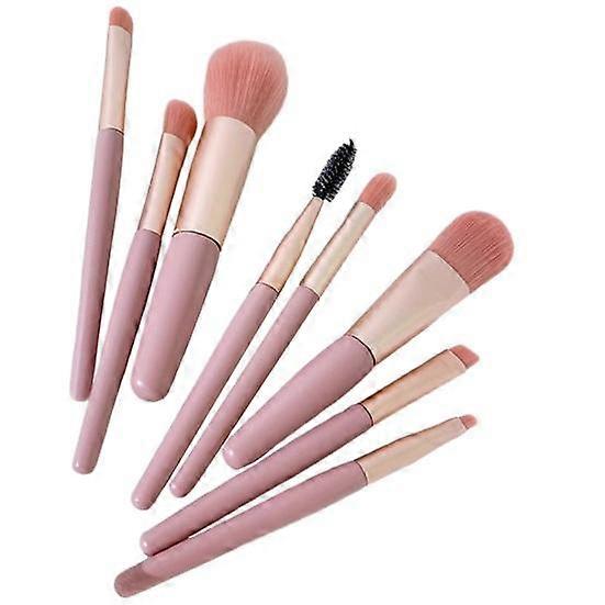 8Pcs/Set Makeup Brushes Soft Bristles Foundation Blend Blush Lip Nose Shadow Eyeshadow Eyebrow Lash Brush Set for Beginner
