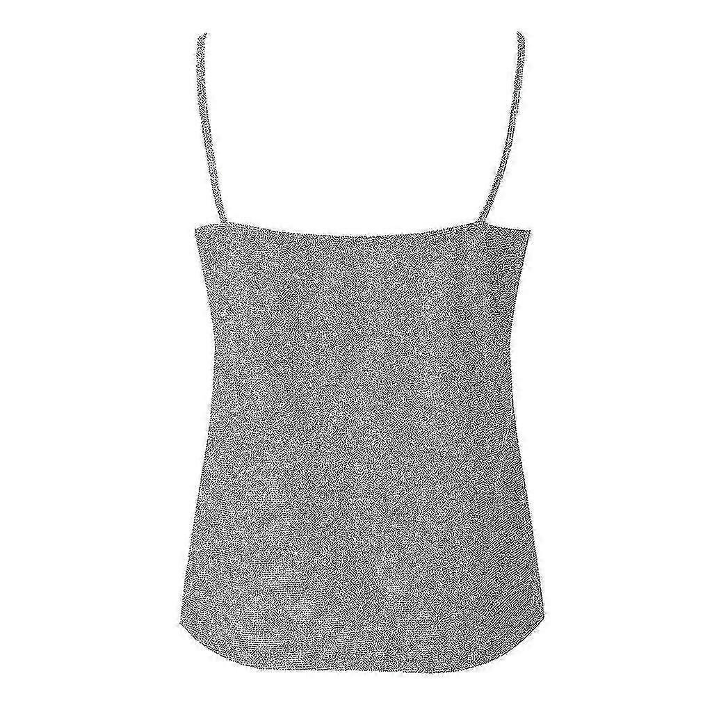 Metallic Sparkle Sexy Camisole Crop Tank Top Disco Women's Cosplay Costume Party Club Tank Top