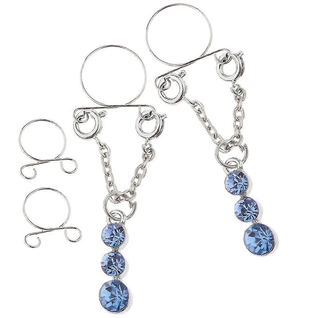 thumbnail image 2 of OUFER Non-Piercing Nipple Jewelry - Adjustable Fake Nipple Rings With CZ Stones, Stainless Steel 2 of 14