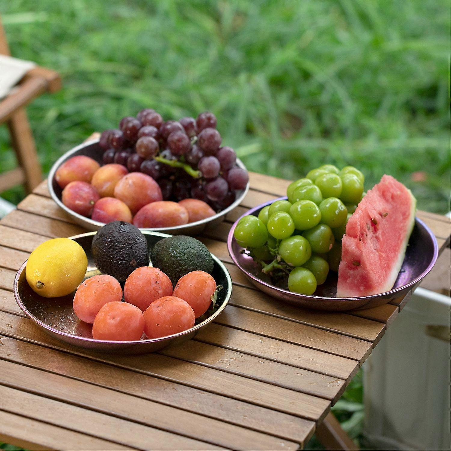 Portable Titanium Camping Plate Pure Ti Salad Plate Durable Lightweight 800ml Capacity Outdoor BBQ P