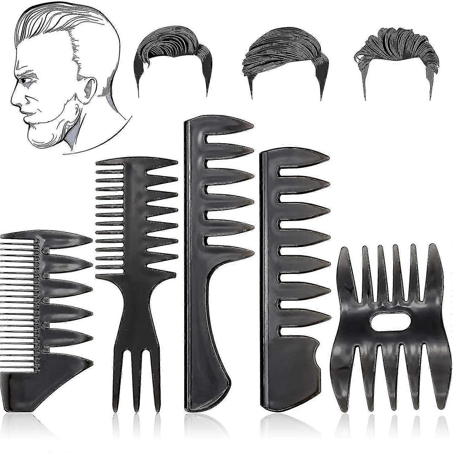5Pcs Men'S Styling Comb Set Classic Retro Styling Men'S Comb