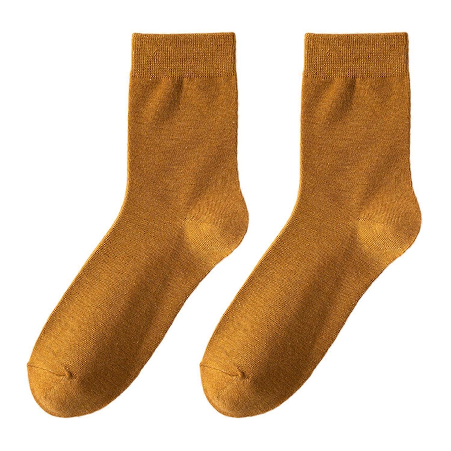 1 Çift Kadın Çorap Orta Tüp Koku Yok Retro Katı Renk Yüksek Elastikiyet Kaymaz Nefes Yumuşak