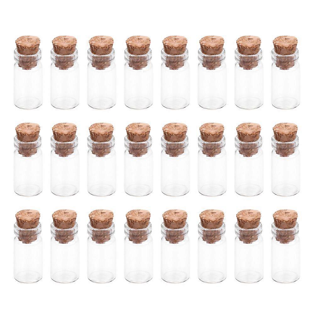 Lot de 30 mini-pots en verre transparent de 1,5 ml avec bouchons en liège, pour messages, mariages, fêtes (comme illustré).