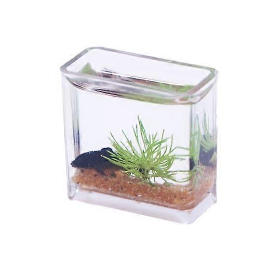 Goldfish Bowl Model Realistic Decorative Ornament Miniature Glass Fish Tank for Dollhouse Photo Props Miniature Scenes