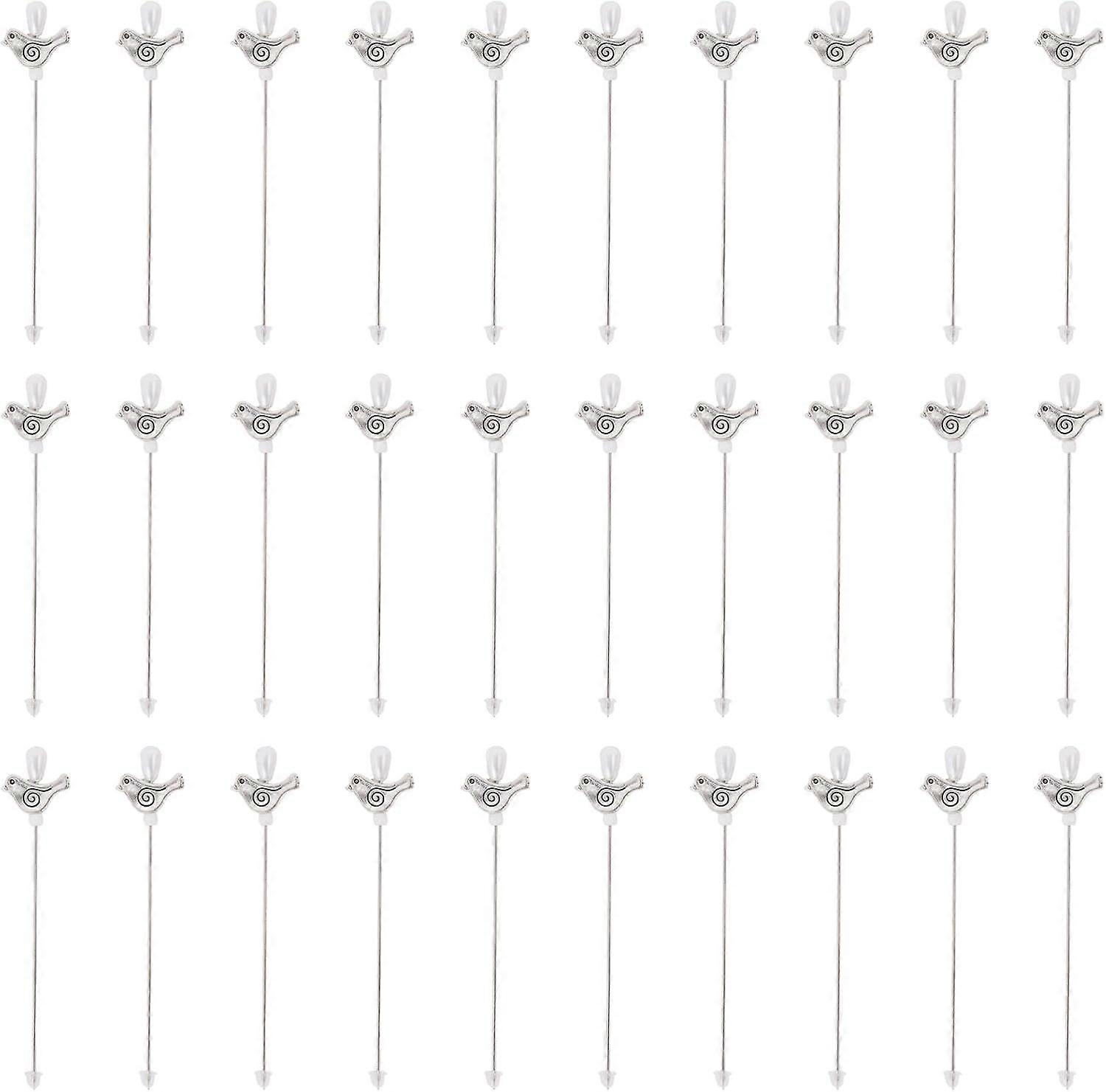 30Pcs Little Bird Pearlized Head Straight Pins Sewing Pins Dressmaker Pins Decorative Flat Head Pins for Crafts Handmade Sewing Projects and Clothing