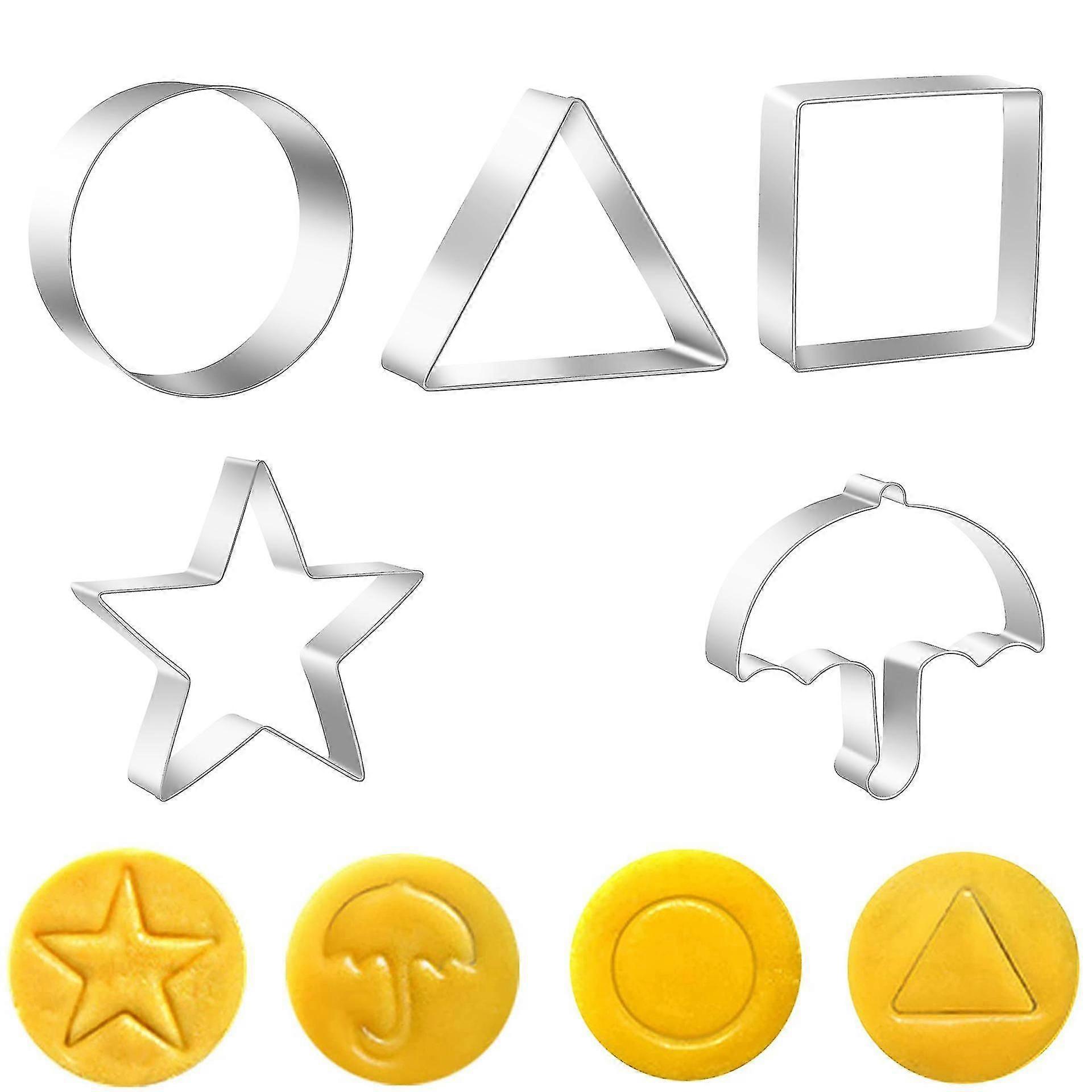 Cookie Cutters Set 5 Pcs Props Umbrella Triangle Circle Star Shapes With Case Needle Cookie Mold Large Cutters Tiny Baking Toy