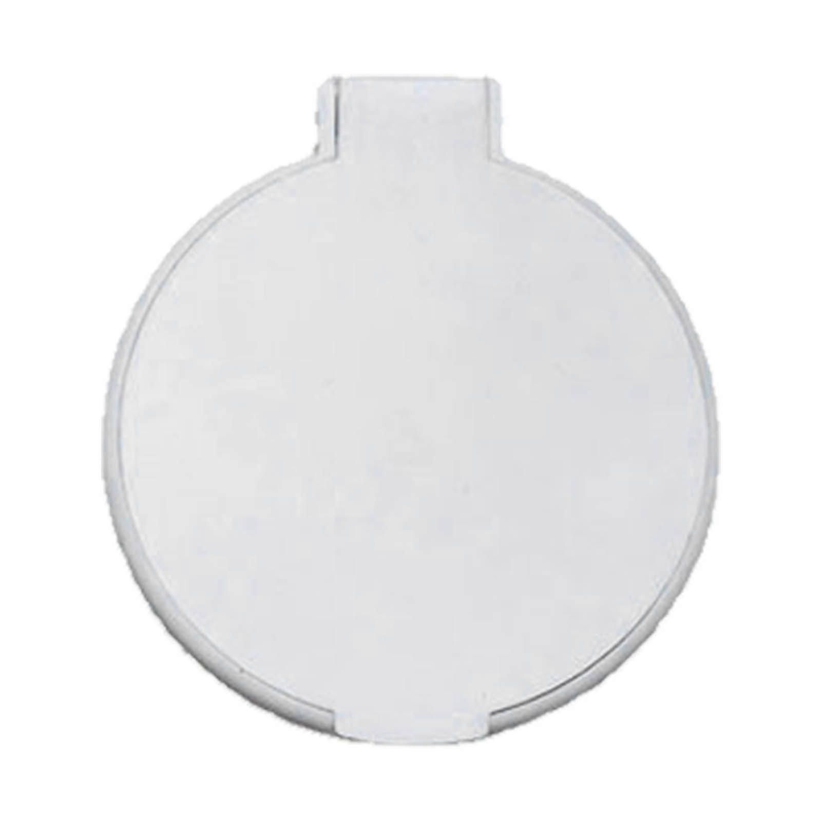 Single Sided Folding Circular Mirror Plastic Portable Compact Cosmetic Pocket Mirror White