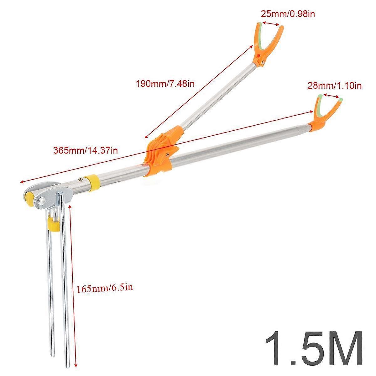 1.5/2.1m Fishing Rod Stand Bracket Ground Inserted Metal Stretch Pole Fishing Box Chair Holder