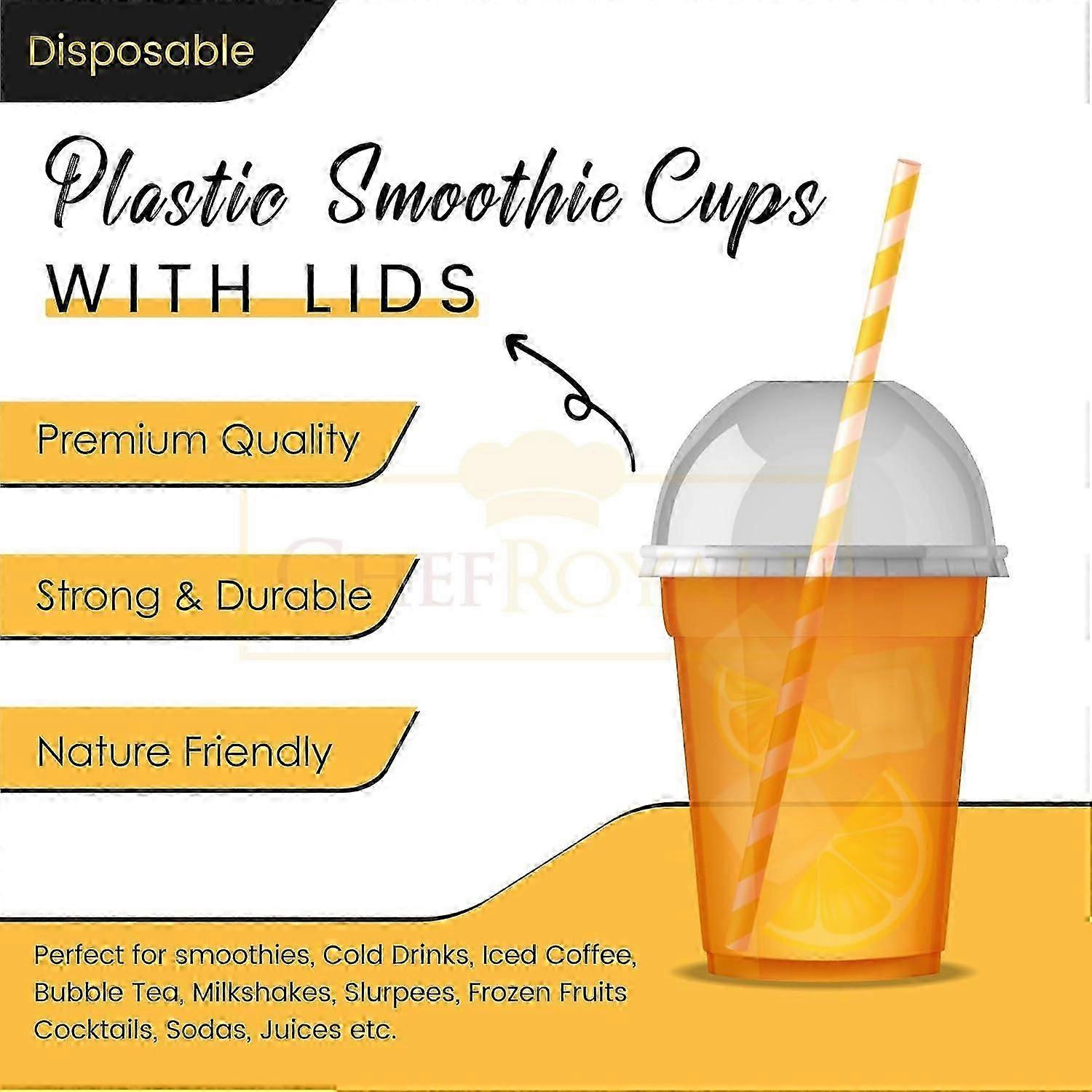 Pack De 15 Gobelets Réutilisables En Plastique, 473 Ml - Avec Couvercles Et Pailles - Idéal Pour Café Glacé, Smoothies, Milkshakes Et Boissons à Emporter