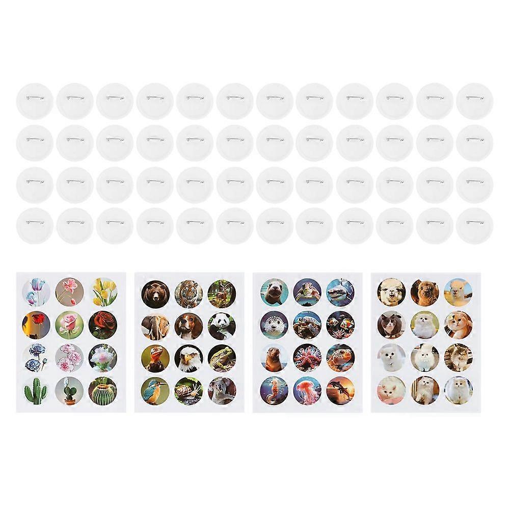 Simple Badges Button Maker Machine Button Part , DIY Pin Badge Button Press Machine 48Pcs Button Parts