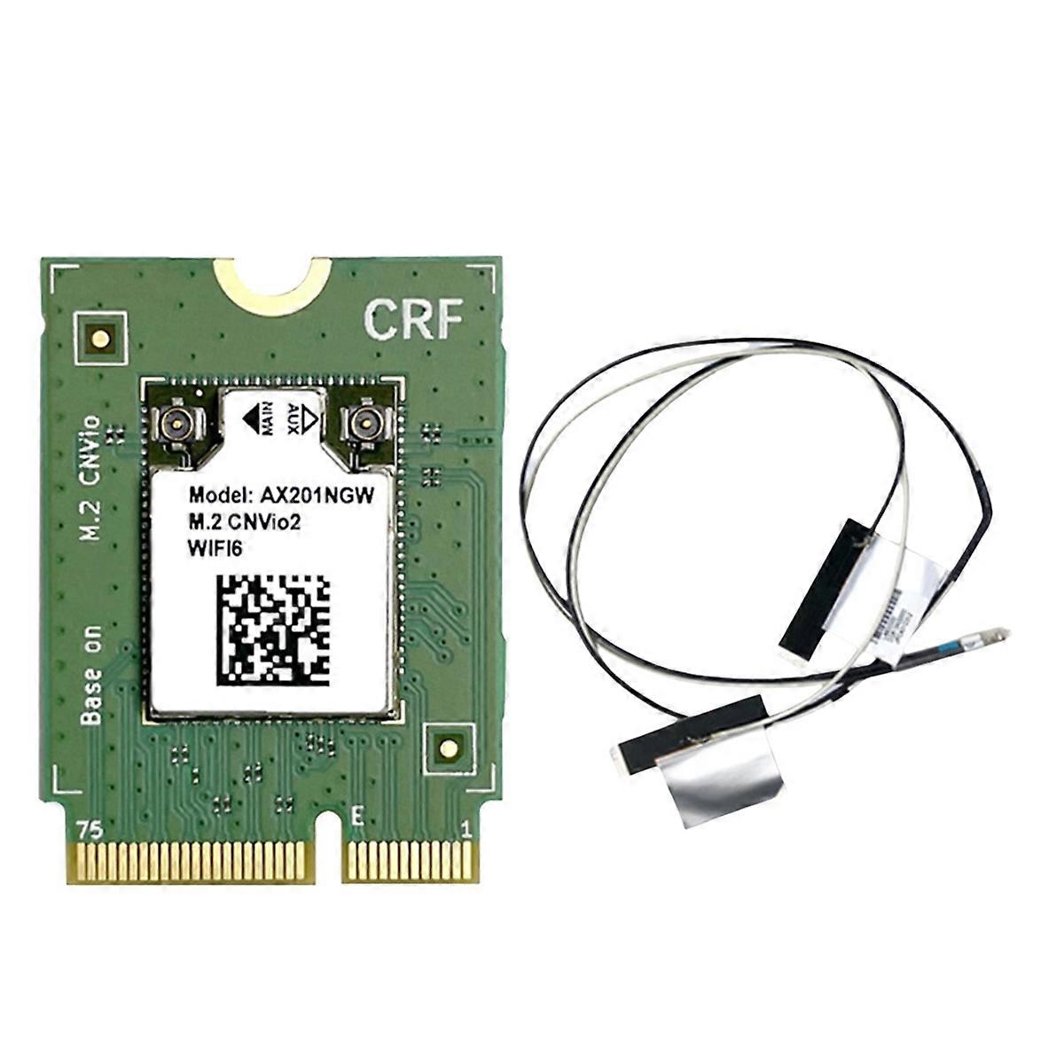 AX201 WiFi Card+2xAntenna WiFi 6 M.2 CNVio 2974Mbps 2.4G&5G Bluetooth 5.2 802.11AX Wireless Adapter