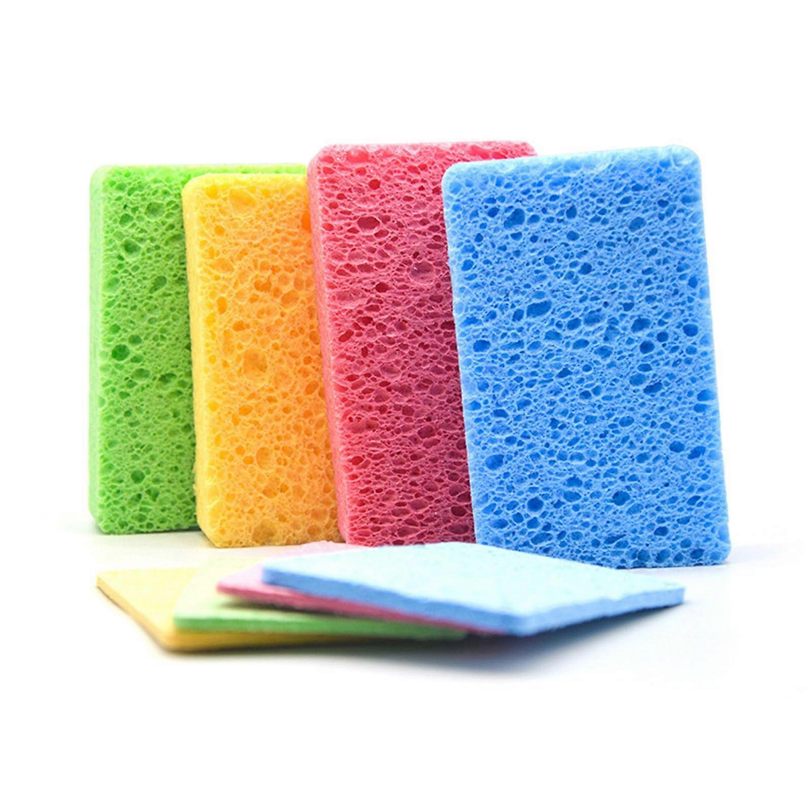 Natural Kitchen Sponges 12 Pack - Compressed Cellulose Non-Scratch Scrub Sponges for Dishes, Pans, and Pots Cleaning