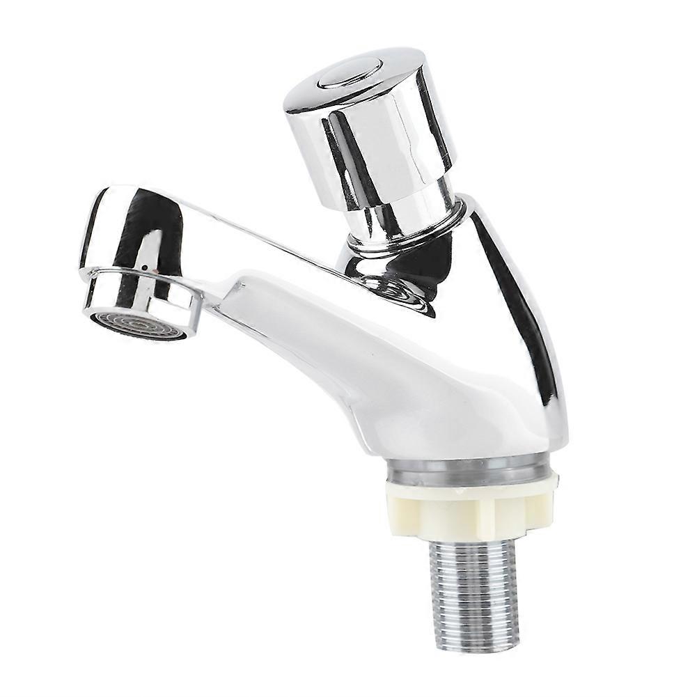 Chrome Plated Self-Closing Water-Saving Basin Sink Tap for Bathroom