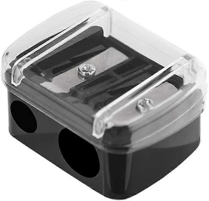 Pencil Sharpener Manual Dual Holes, Compact for School and Office, Durable Plastic, Easy to Use, Stationery Essential