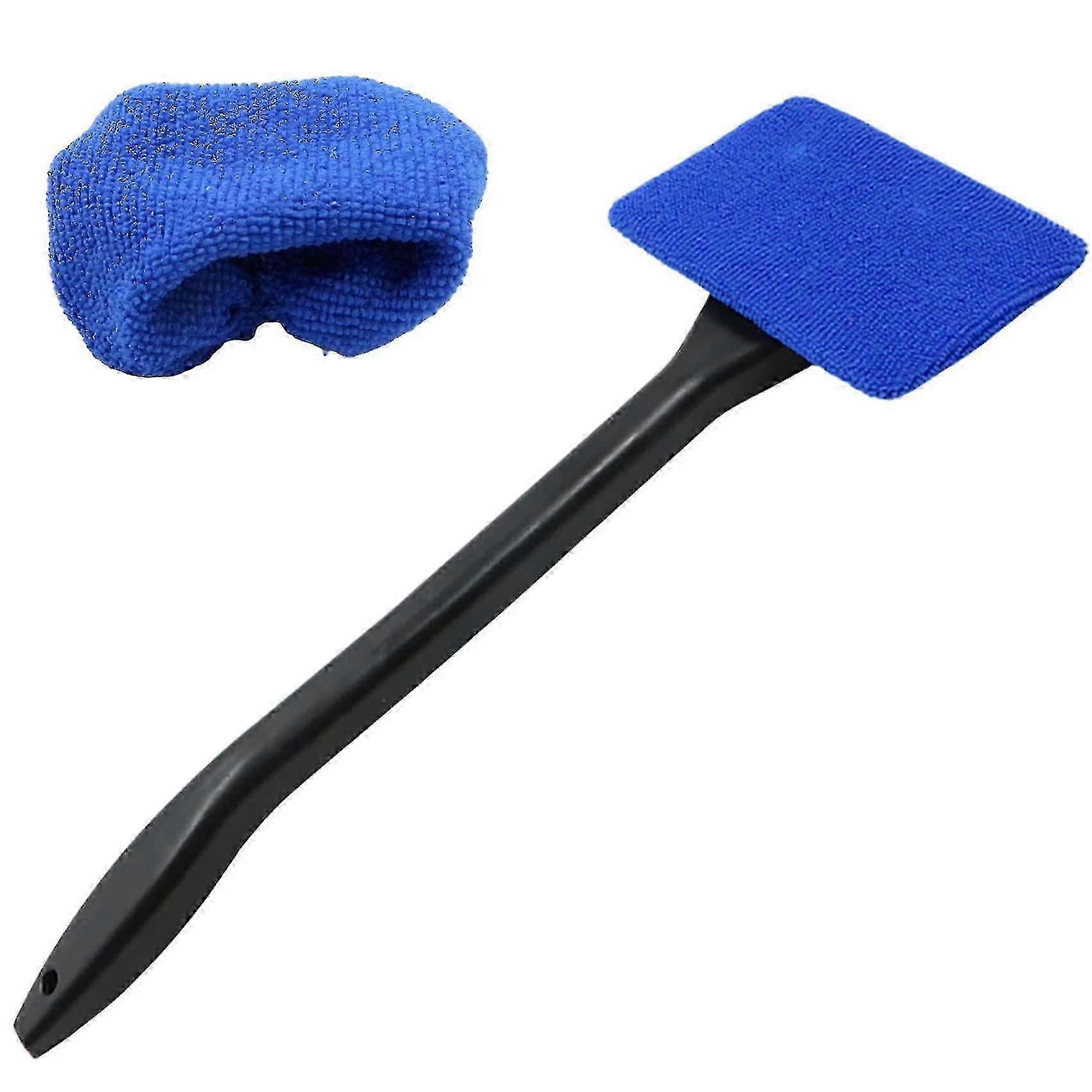 Car Windshield Glass Cleaner Brush - 39cm With 2 Replaceable Washable Microfiber Pads-CE