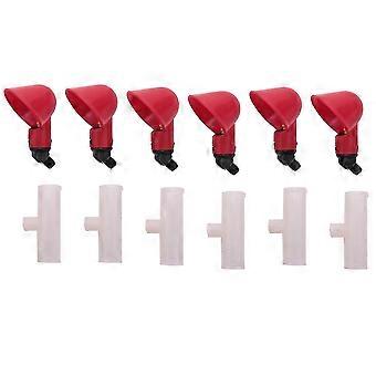 Chicken Waterer Cups, Chicken Waterer Feeder Tee Fittings, tomatic Chicken Waterer for Chicken Ducks Quail 6pcs