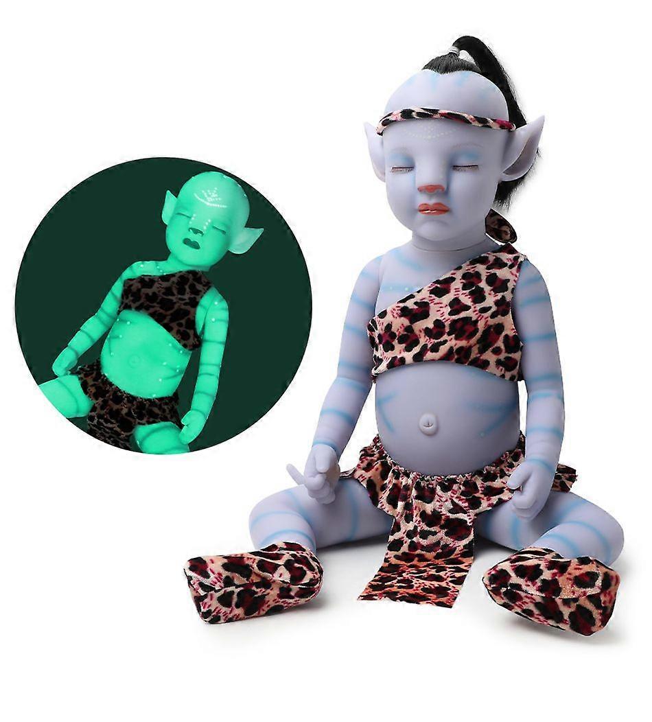 Closer -eyed boy# 50CM Avatar rebirth doll with luminous Amazon same model simulation doll full body soft enamel baby toy