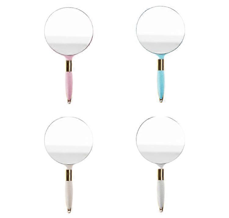 Handheld Mirror with Handle, for Vanity Makeup Home Salon Travel Use (Circular)