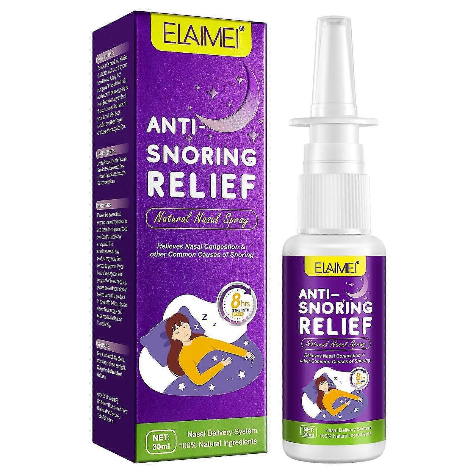 unique Anti Snoring Nose Spray 30ml, Natural Stop Snoring Spray, 100% Natural Anti-Snoring Solution, Effective Snoring Relief, Improves Breathing