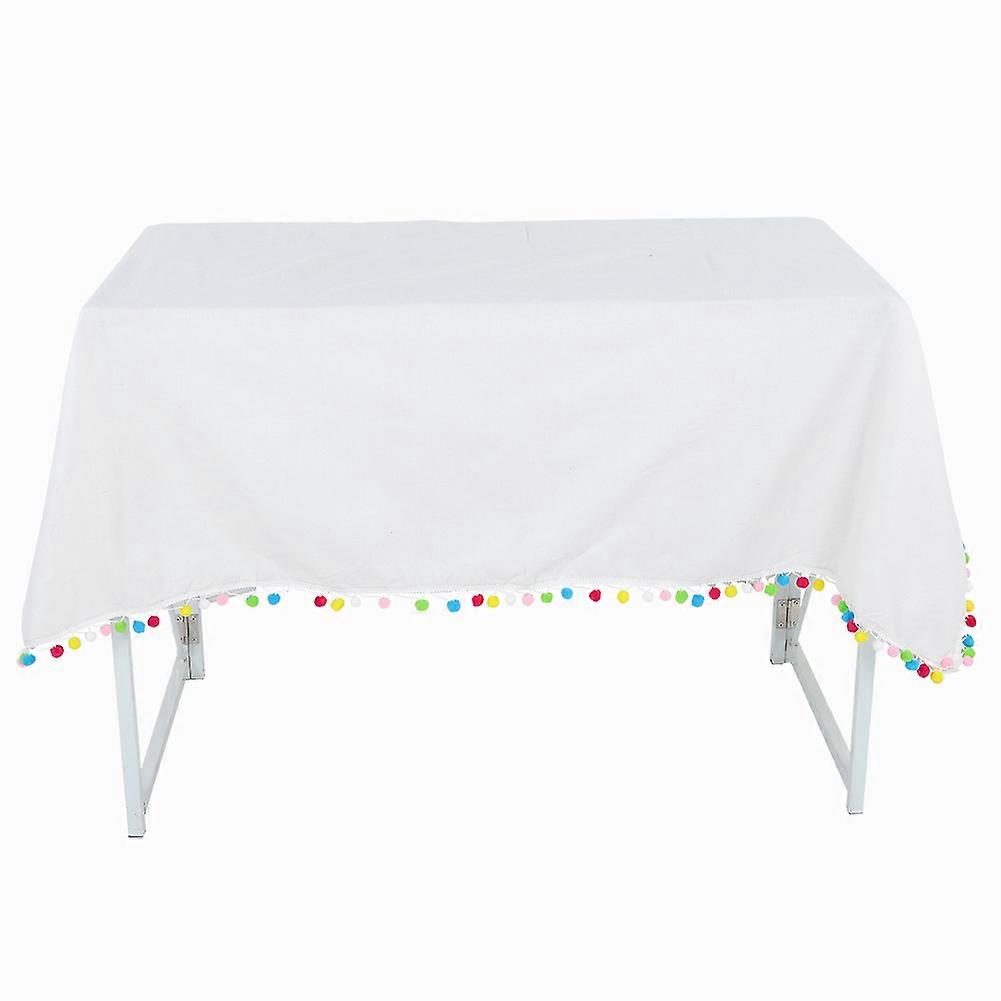 140140cm Nordic Style Tassel Dustproof Tablecloth Cotton Linen Table Cover