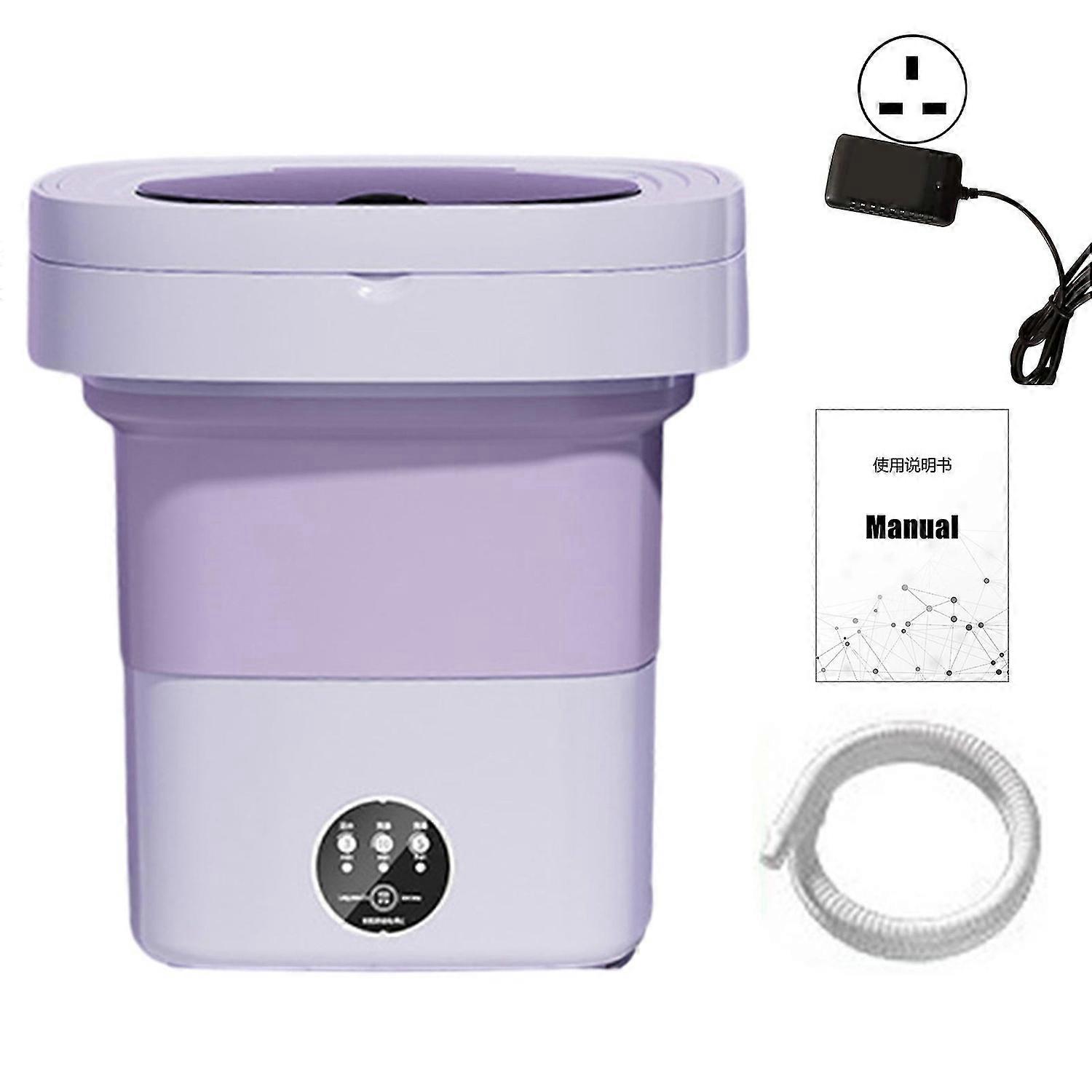 1 Set Foldable Washing Machine with Water Pipe Low Noise Energy-saving Portable Socks Baby Clothes M