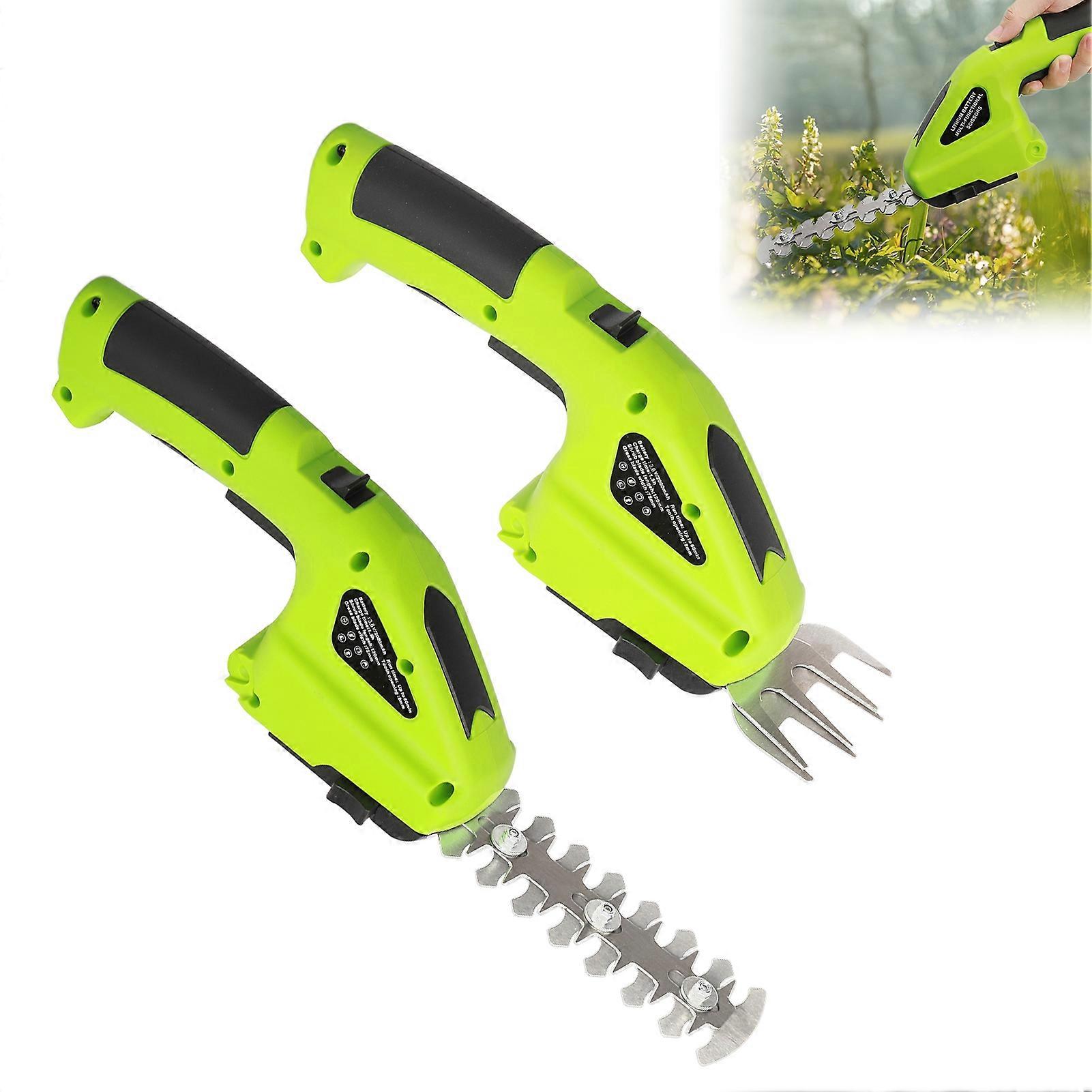 2 IN 1 Cordless Hedge Trimmer And Grass Shear, 3.6V Electric Grass Trimmer, With 2 Interchangeable Blades