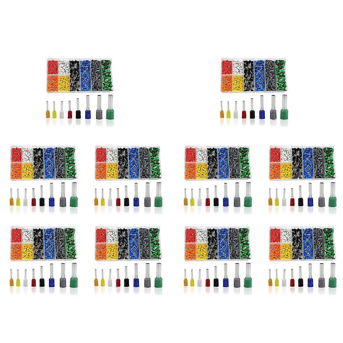 8000 PCS Ferrules Kit, Wire Ferrules Crimp Connector, Insulated Cord Pin End Terminal AWG 22-10 Kit