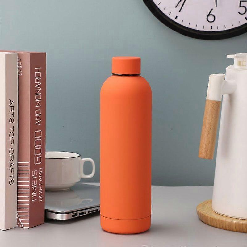 25oz/750Ml Water Bottle,Double Wall Stainless Steel Vacuum Insulated Water Bottle Keeps Drinks Cold 24 Hrs/Hot 12 Hrs-Orange
