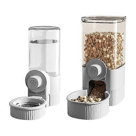 2Pcs/Set Hanging Automatic Food Water Dispenser Cage Pet Feeder Waterer Kennel Feeding Station for Puppy Cats Rabbit Ferret